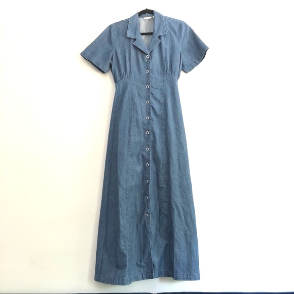 Donated Vintage Denim Maxi Dress - Picture 3 of 12
